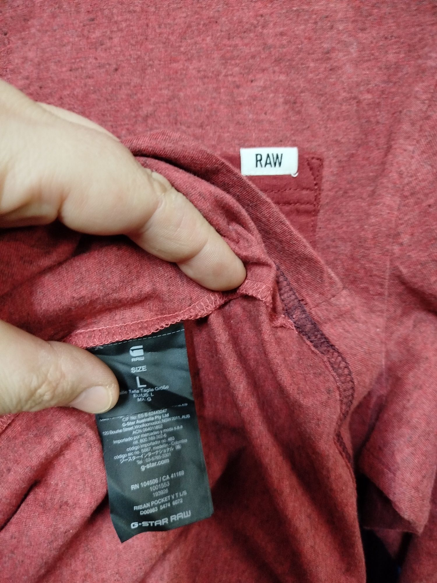 Оригинална НОВА блуза G-star Raw Riban M , L мъжка червена фланела