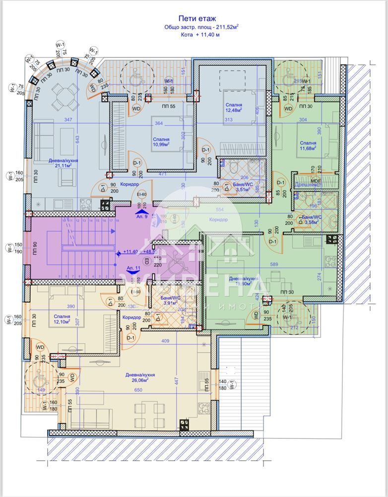 3-стаен апартамент, площ 88 кв.м, в строеж, до Централна поща