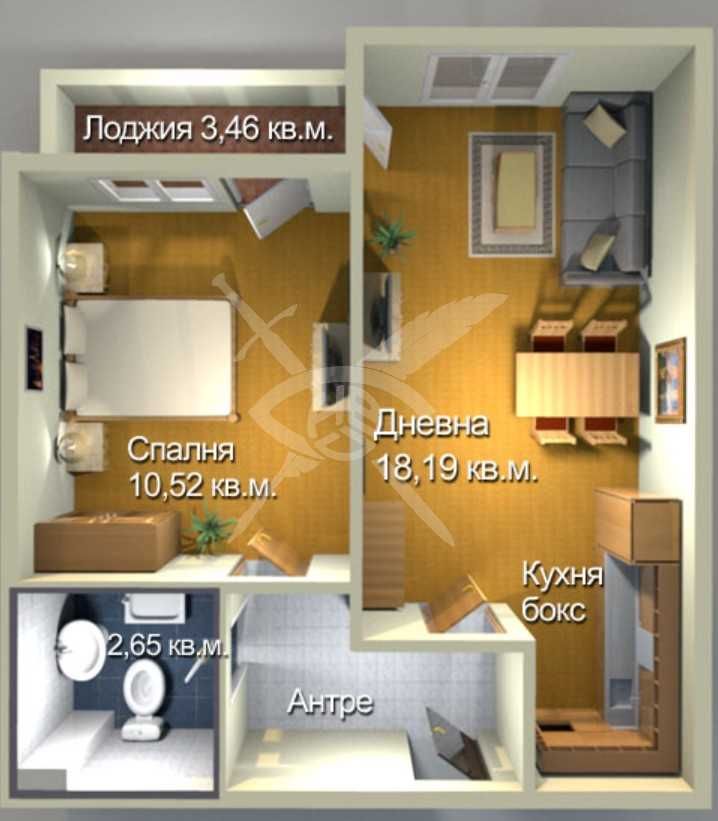 Двустаен апартамент в Меден Рудник 370-13066