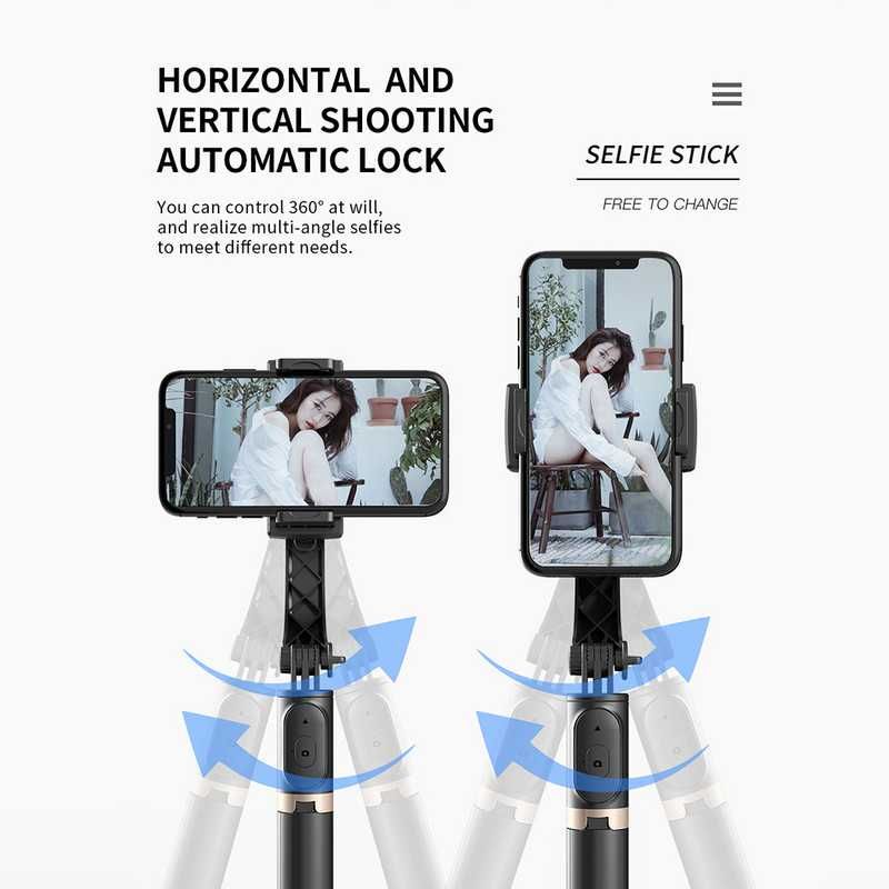 Selfie stick cu telecomanda bluethoot trepied, stabilizator motorizat