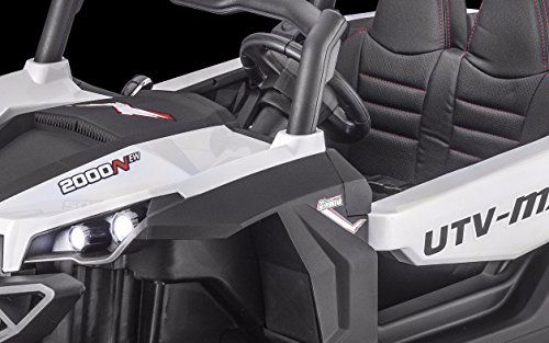 UTV electric pentru 2 copii Rocker Premium 4x4 140W 12V #Alb