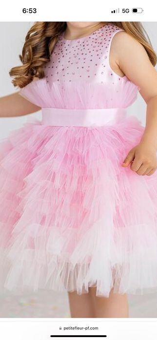 Рокля Petite Fleuer с камъни сваровски 7-8 г