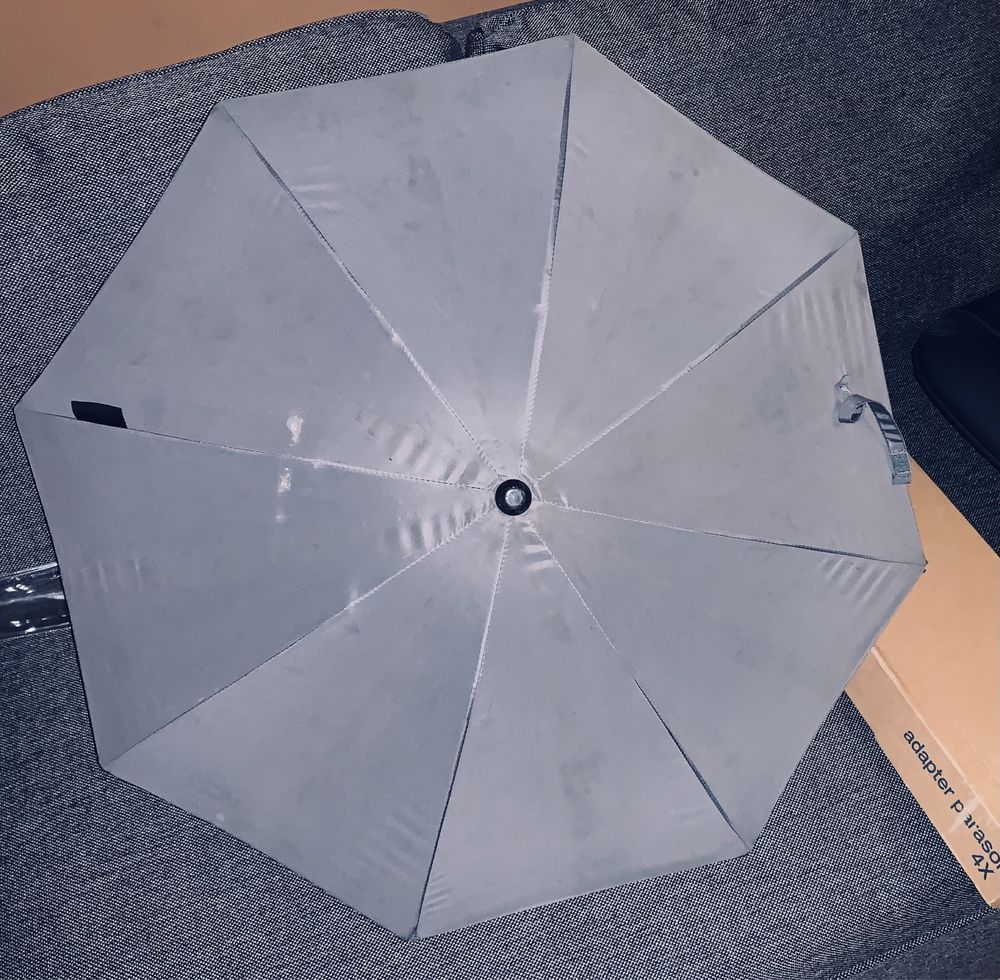 Adaptor umbrela si umbrela gri Peg Perego Originale