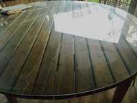 Masa rotunda din lemn, pretabila foisor/gradina