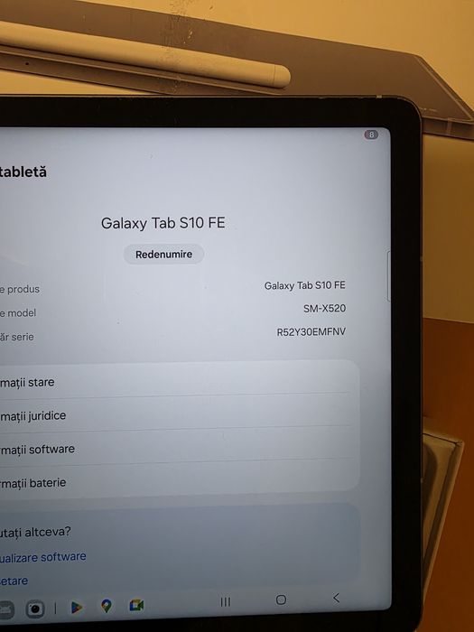 Samsung Galaxy Tab S10 FE 10.9" 256GB 12GB ram Grey resigilata factura