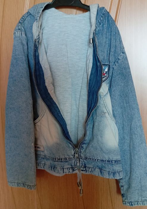 Дънково детско яке размер 5-6г 116см