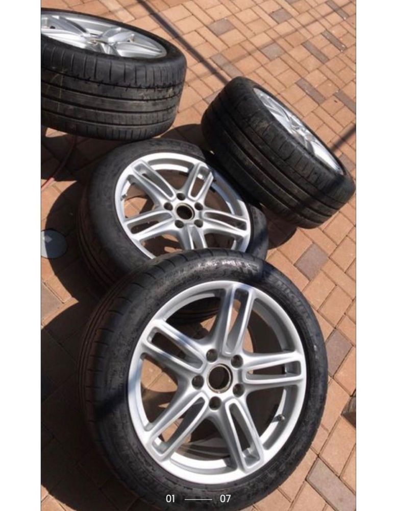Jante porsche pe 19 ca noi. Prindere 5x130, merg si pe touareg.