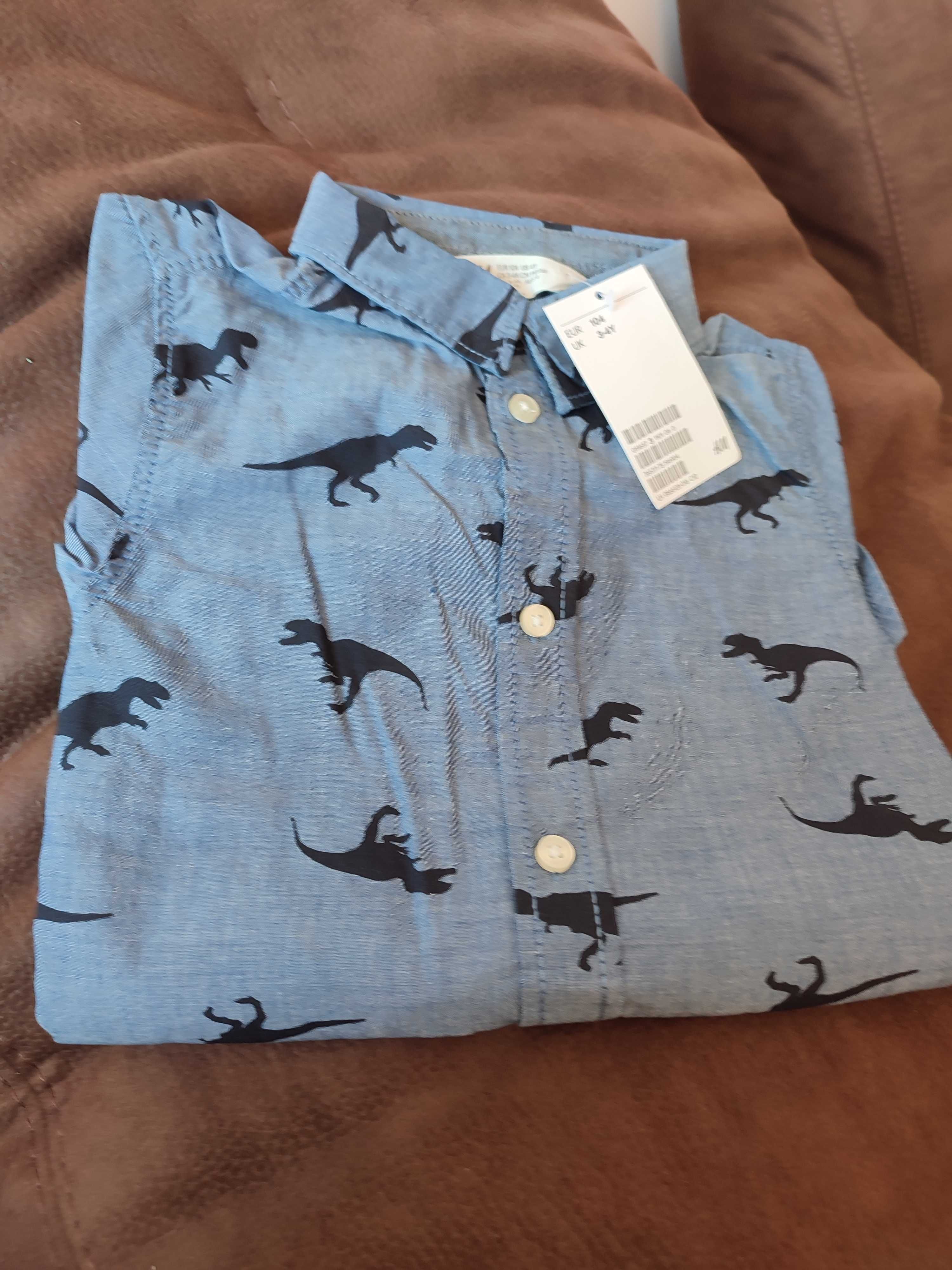 Риза с дълъг ръкав, дънки,жилетка H&M, размер 3-4 (104) и 4-5(110-116)