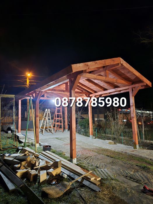 Изграждане на дървени навеси Беседки Бараки