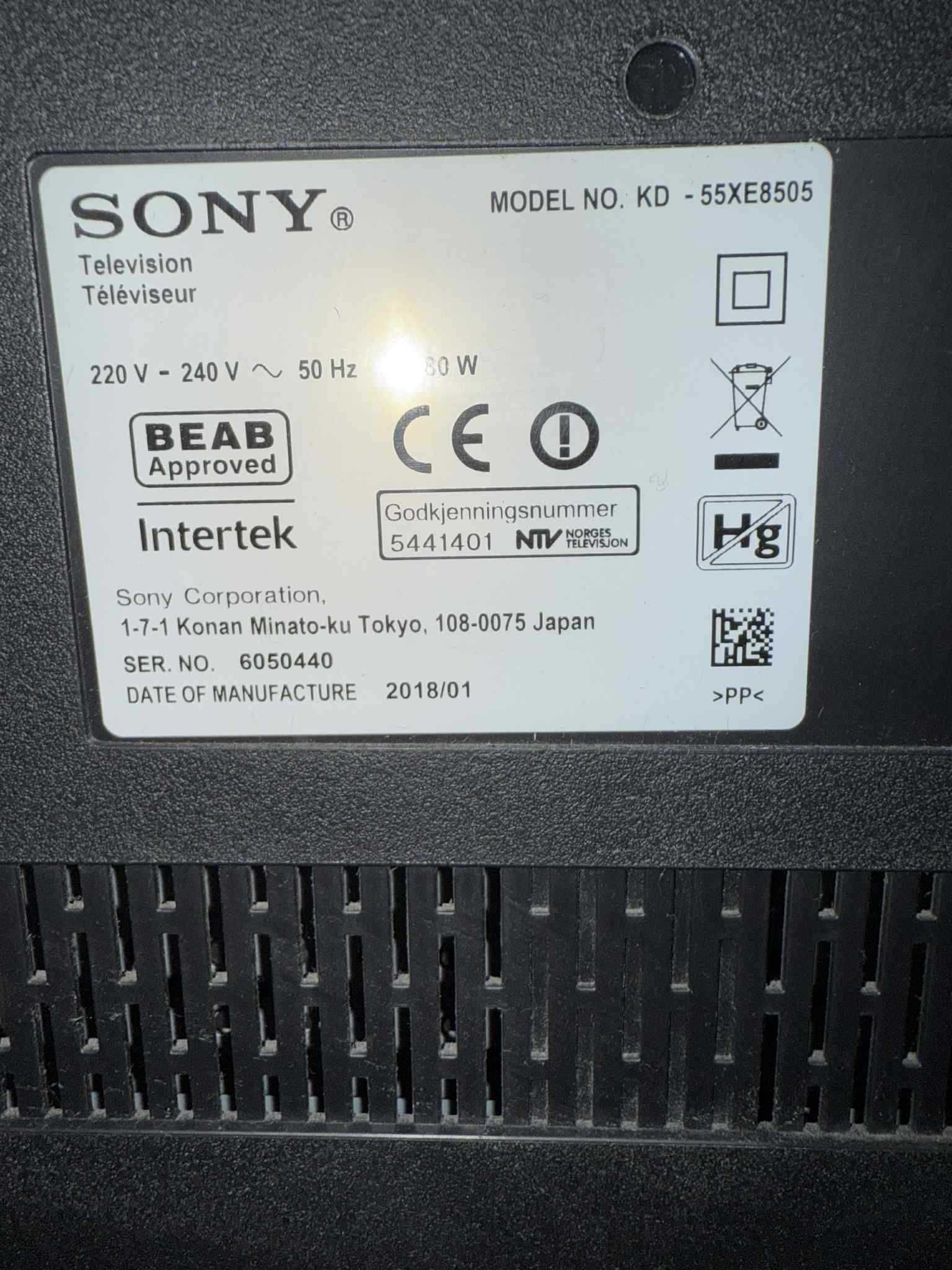 Телевизор LED SONY 55 Повреден