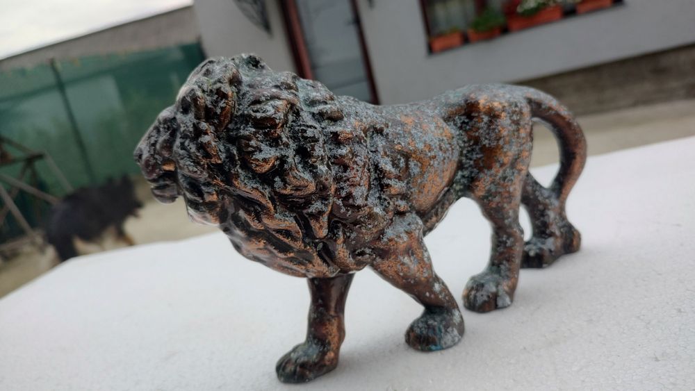 Statuetă leu din aluminiu vintage