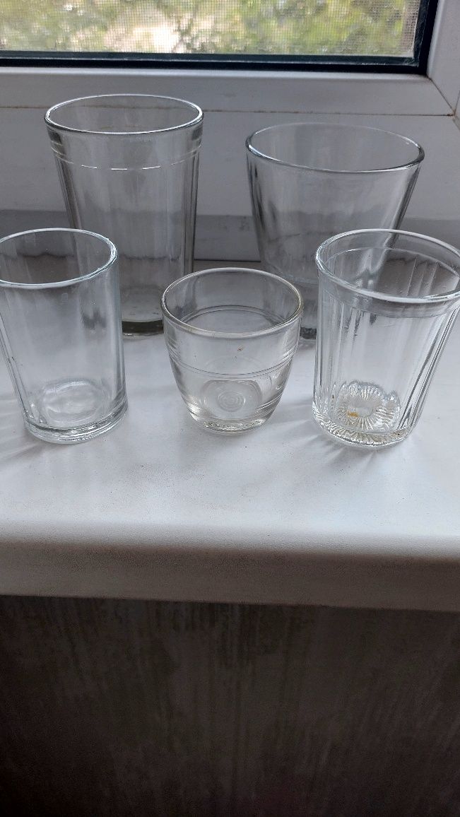 Продаю стопки, стаканы стеклянные б/у