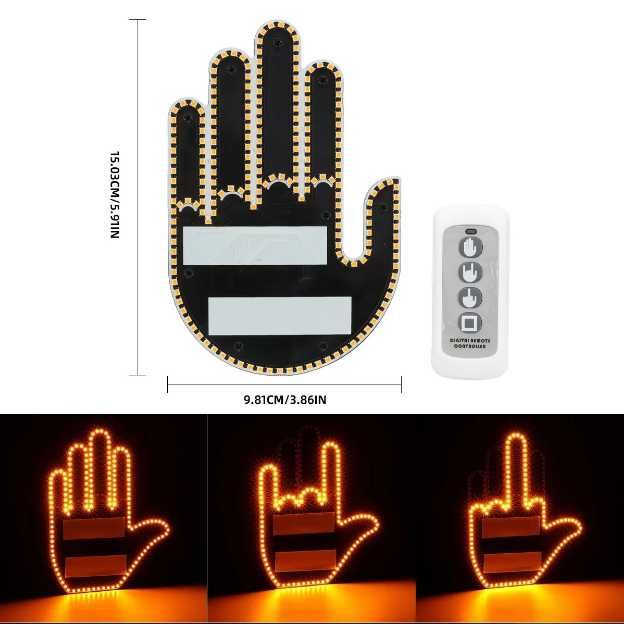 Mana LED 3 Moduri Salut, Cool si Deget Mijlociu – Middle Finger