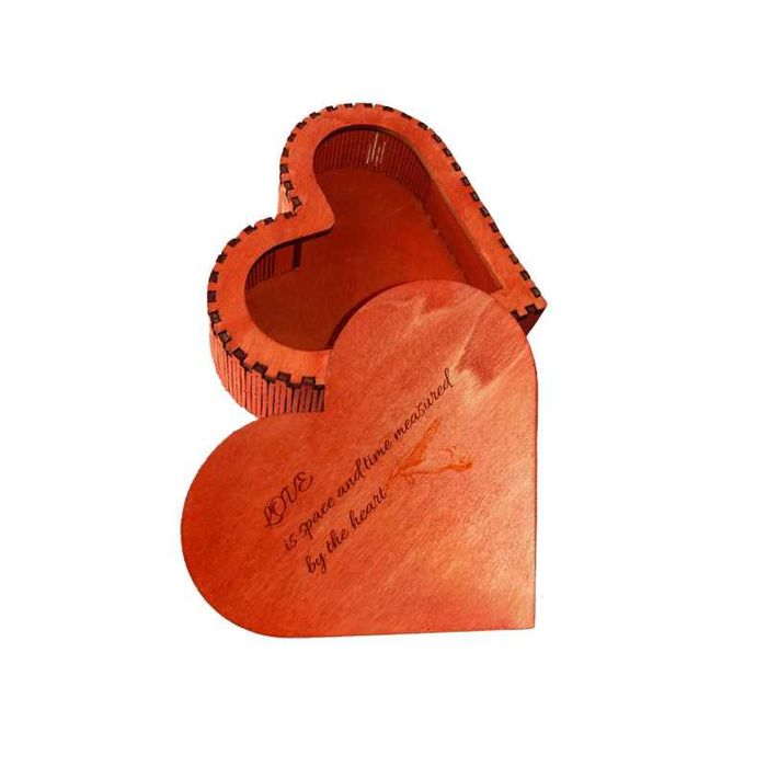 Cutie inimioara din lemn handmade pentru cadou, bijuterii