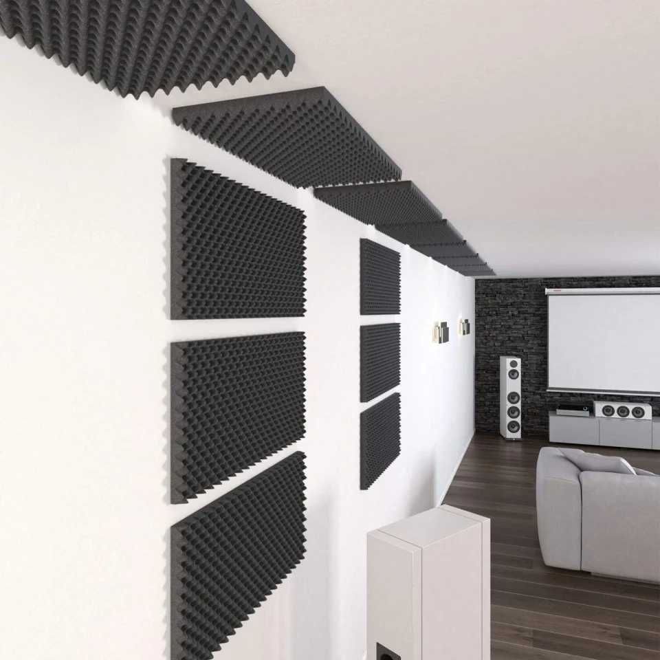 Burete pentru Izolare Acustica, 50 x 100 cm, Negru – Reducerea Ecoului