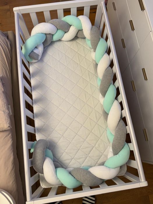 Patut copii lemn masiv si saltea 120×60 cm