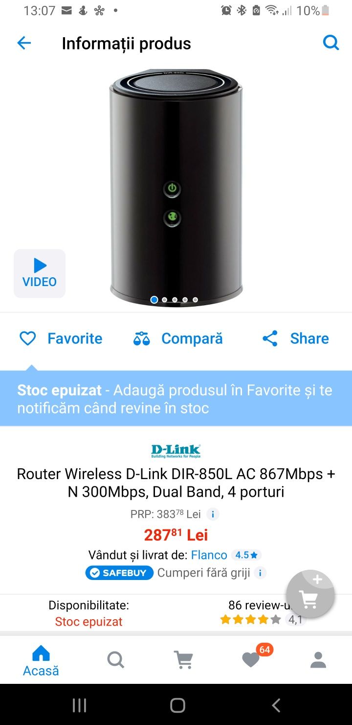 Router Wireless D-Link DIR-850L AC 867Mbps + N 300Mbps, Dual Band