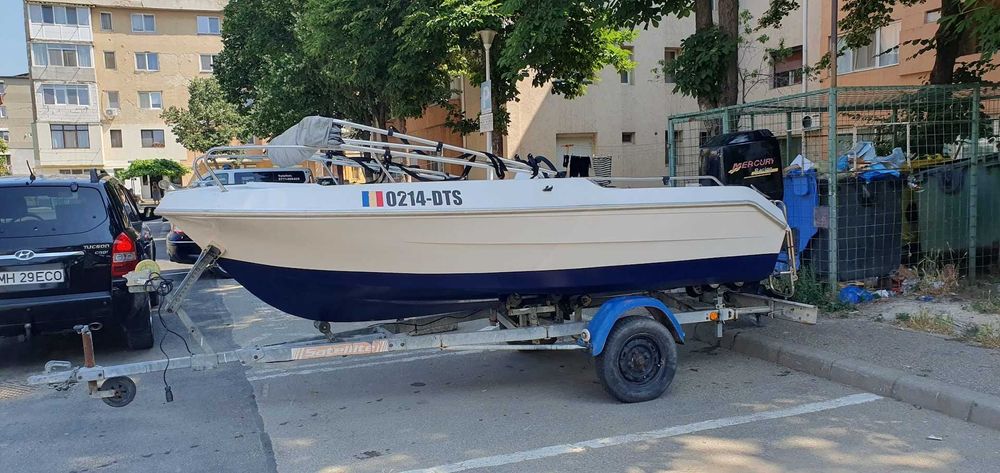 Barca 80Hp fibra fund dublu