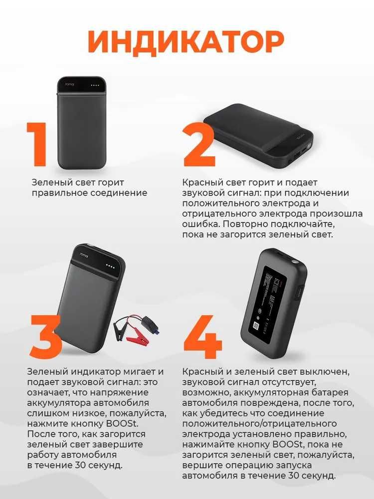 Пуско-зарядное устройство 70mai Jump Starter Midrive PS01, Power Bank