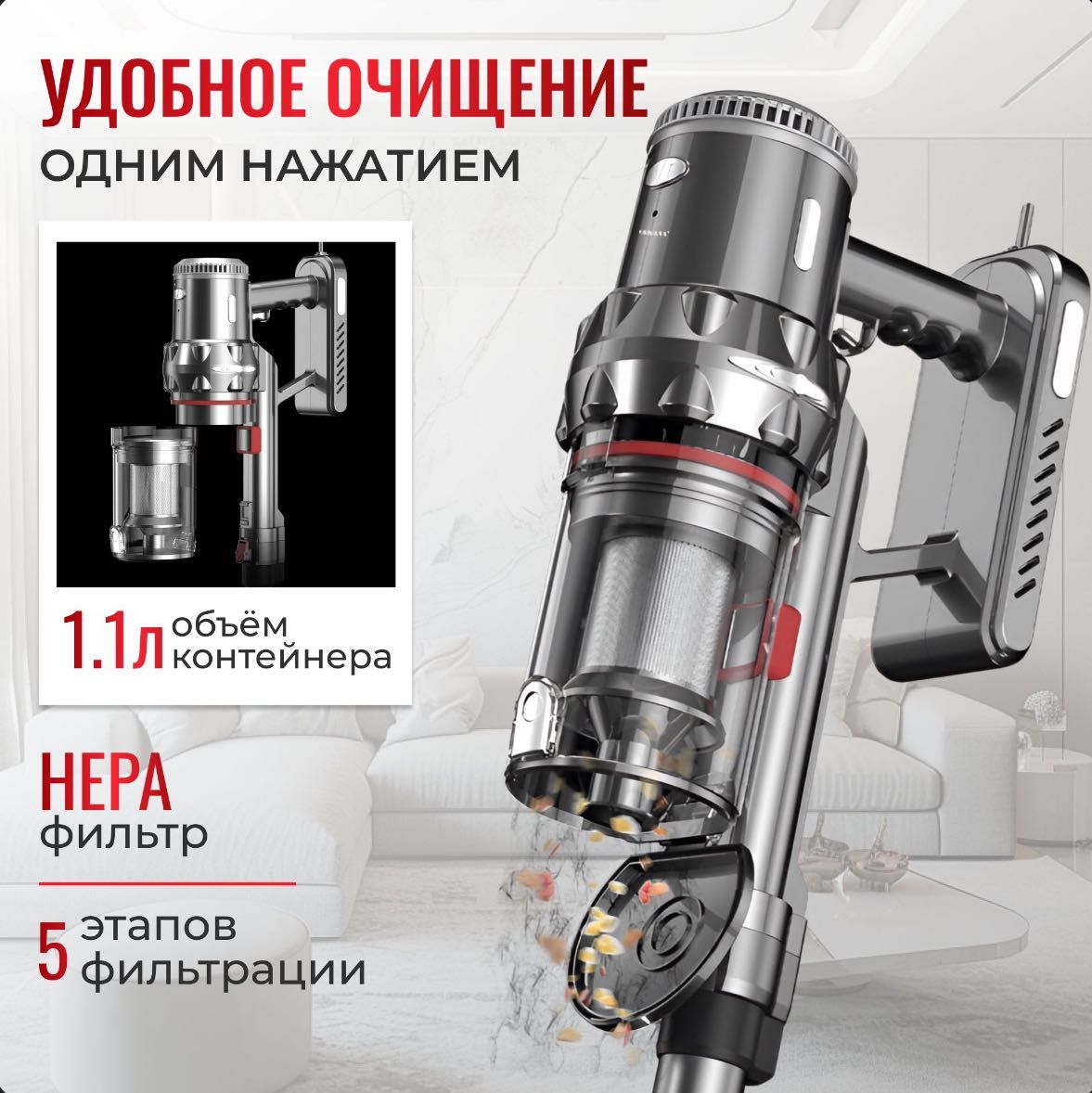 Пылесос беспроводной Sokany vacuum cleaner