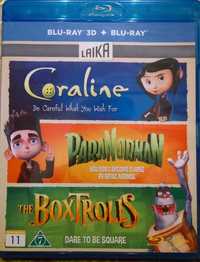 Coraline, Paranorman, Boxtrolls (Blu-ray 3D/2D) (import, fara sub ro)