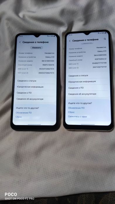 Samsung A13, Infinix smart 8, Realme 6 pro