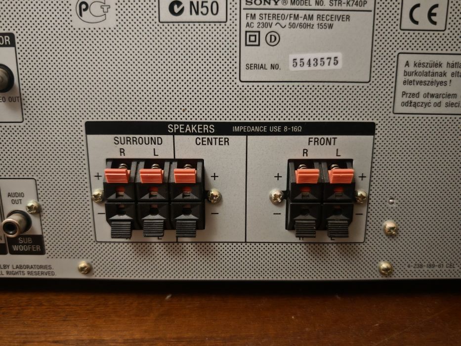 Sony str-k740p 5.1 Dolby digital, Digital dts, pro logic.