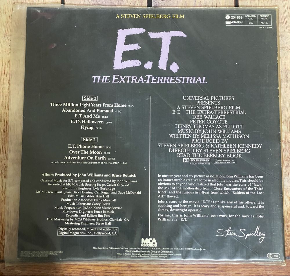 Vinyl E.T The Extra Terrestrial