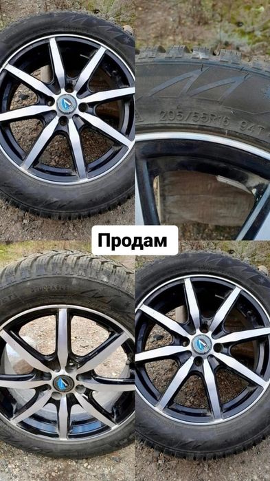 Диски с зимней , шипованной резинойй  d 16 205×55