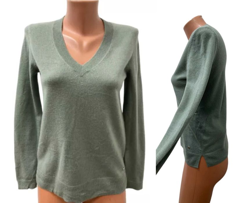 MASSIMO DUTTI размер S дамски кашмирен пуловер 100% КАШМИР зелен