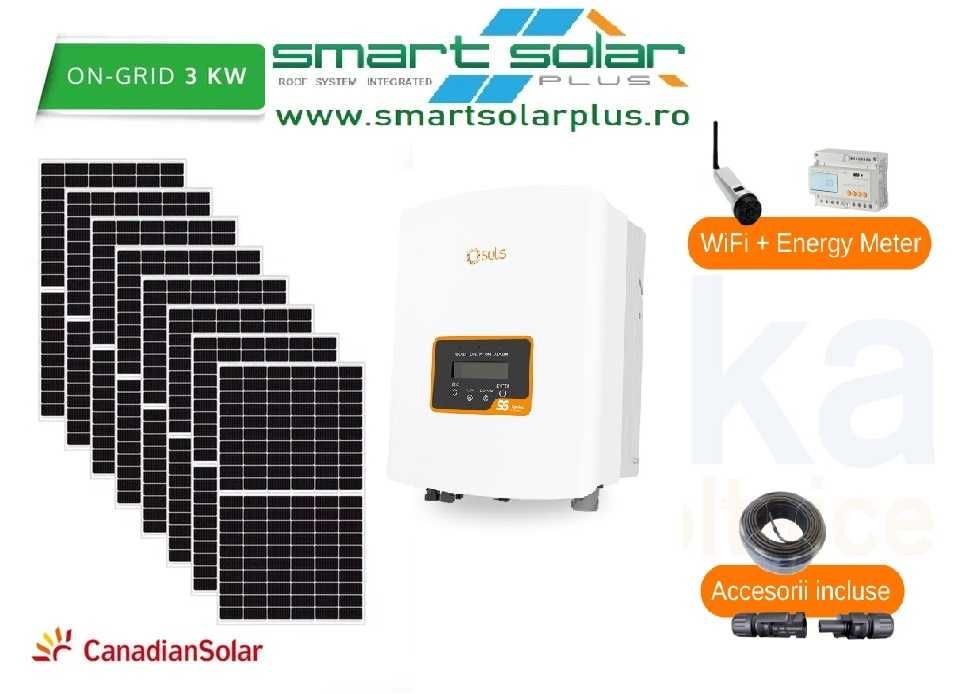 KIT solar Fotovoltaic Solis  3,7KW/h + kit prindere si transport