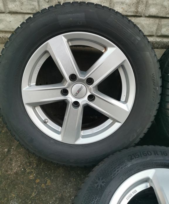 jante Dezent (VAG) 5 x 112 + anvelope iarna 215 60 R16 Conti; DOT3824