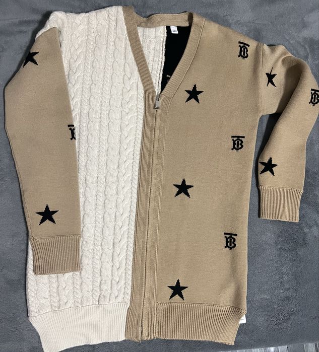 Cardigan Burberry Lux Two-Tone bicolor Lana&Casmir Stele&Torsade