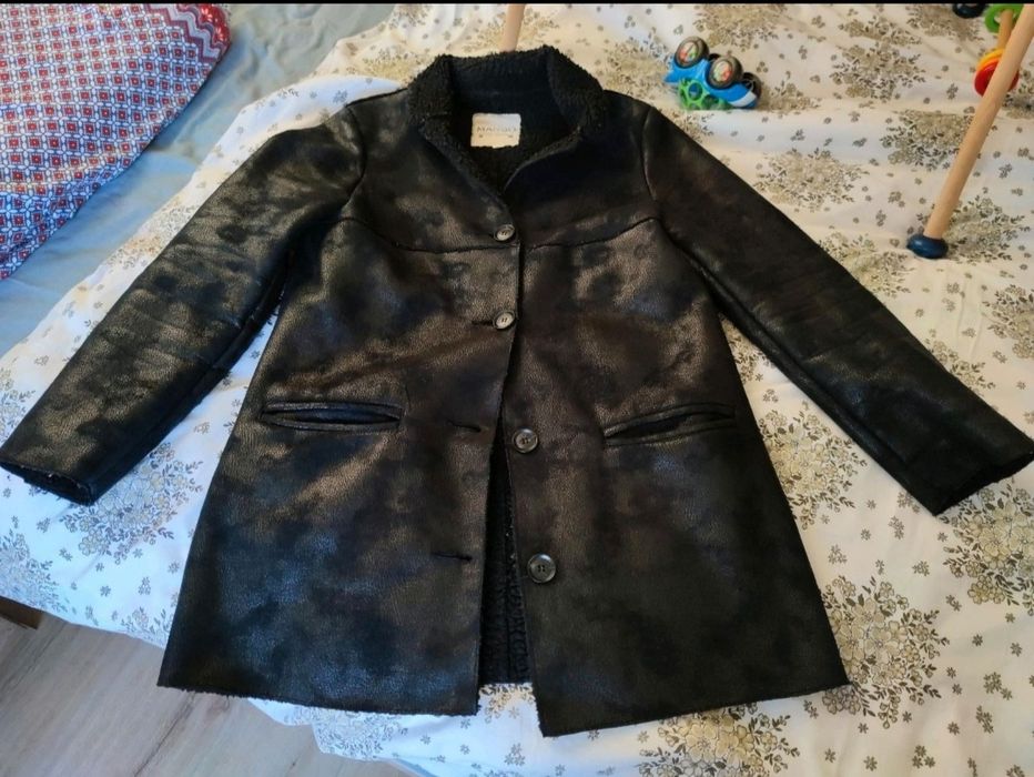 Дубленка черная Манго