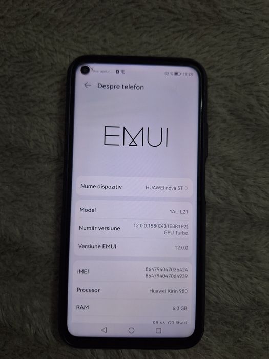 Huawei nova 5T 128gb, Ram 6gb