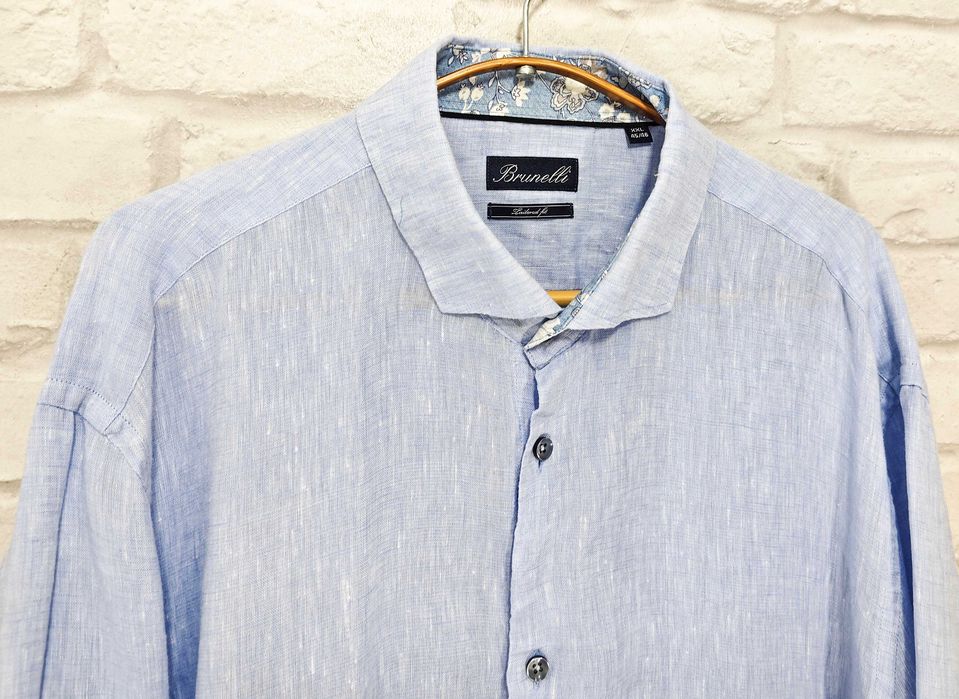 Brunelli Оригинална мъжка Италиянска 100% Ленена риза размер XXL / 2XL