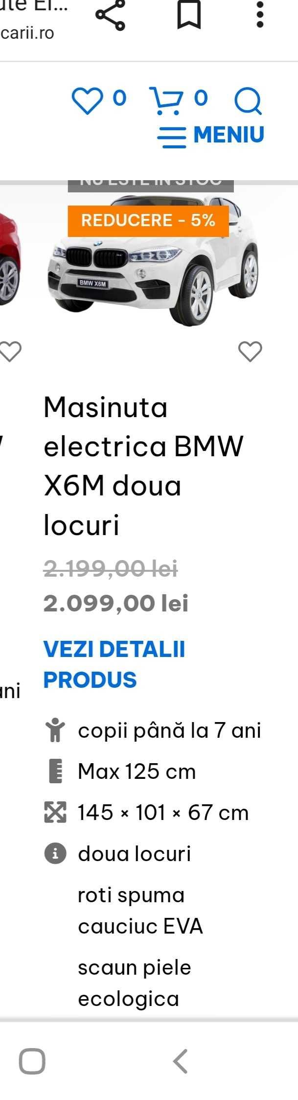 Vând mașinuța electrica BMW X6M