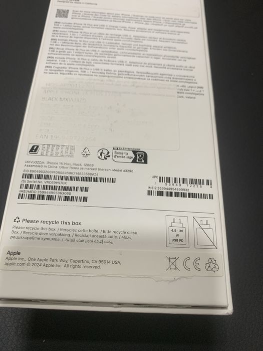 Iphone 16 plus 128 gb Black