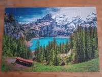 Puzzle asamblat și lipitLacul Oeschinen, Alpi, Elveția 1500 piese