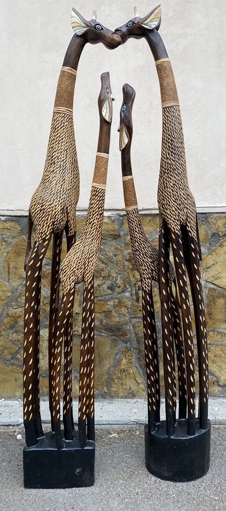 Декоративни жирафи от дърво - 150 см - декорация за дома