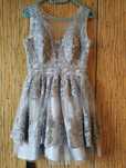 Rochie cu broderie Blue sclipici