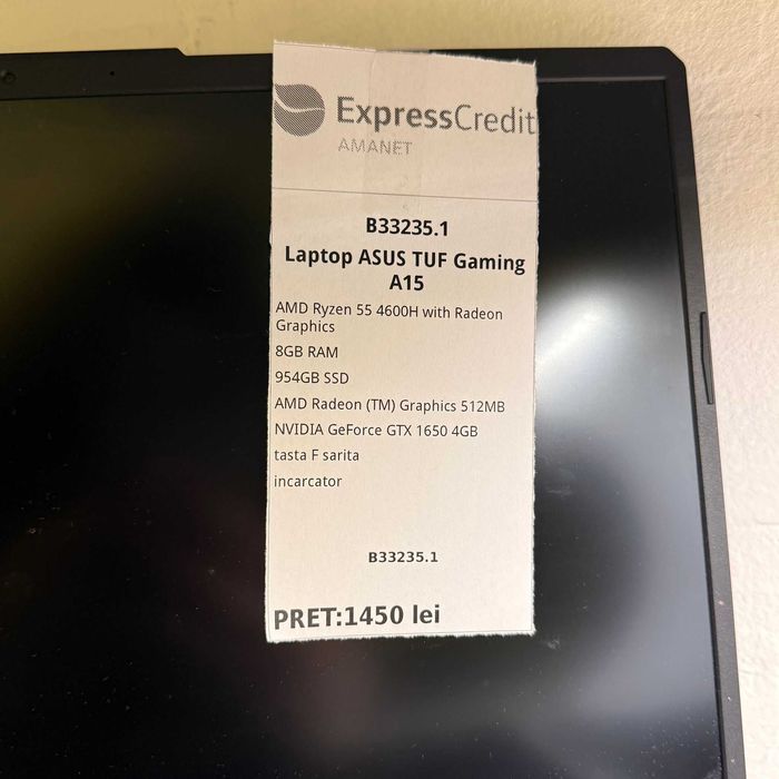 Laptop ASUS Tuf Gaming A15 B33235.1 (AG15) Garantie 2 ani!