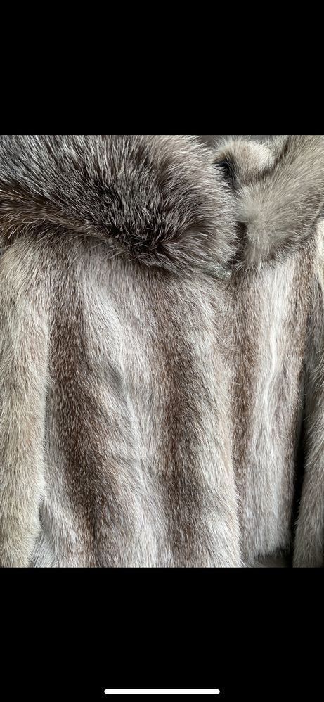 Сребърна лисица и нутрия палто от естествен косъм