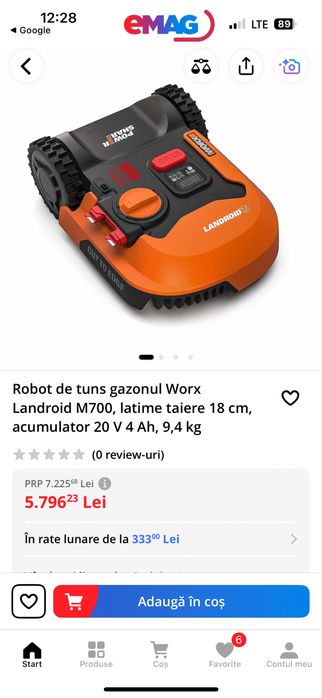 Robot de tuns gazon worx landroid 700 sigilat