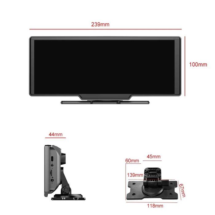 10.26" Carplay и Android Auto Навигация Видеорегистратор 4К