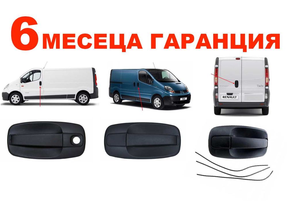 Външна дръжка за врата и багажник Renault Trafic 2 Opel Vivaro Nissan