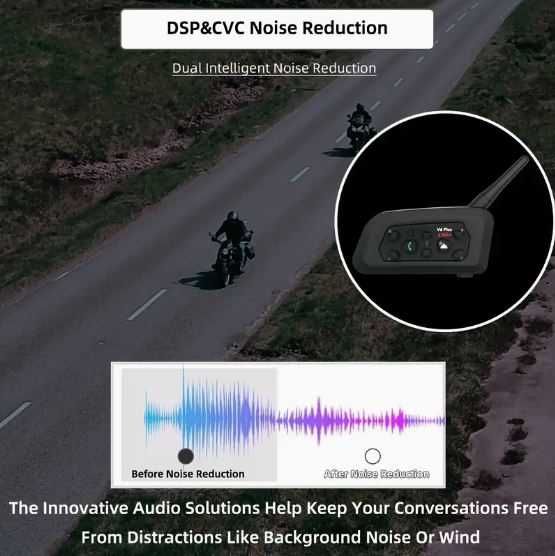 Интерком V6 Plus Motorcycle Helmet Wireless Intercom
