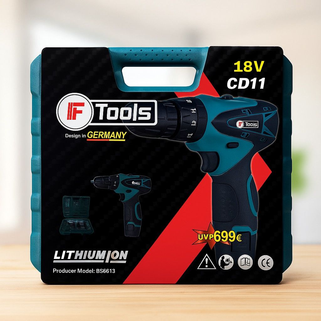 Акумулаторен винтоверт и ударна бормашина IF Tools CD11 – комплект с 2