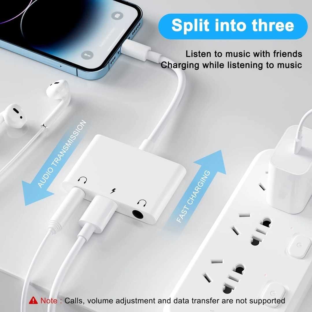 Adaptor mufă pentru căști  Aux Audio Splitter iphone