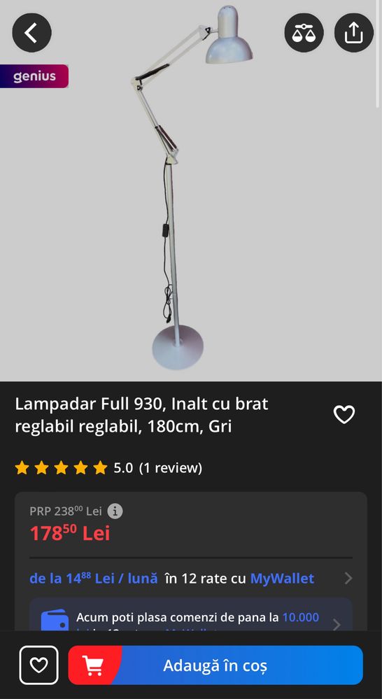 Vand lampa/lampadar/ veioza